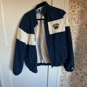 Champion Navy and White Notre Dame Jacket